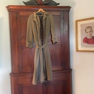 Ralph Lauren Flannel Plaid Lined Trench Coat 4